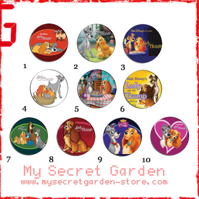 Lady And The Tramp - Pinback Button Badge Set 1a or 1b ( or Hair Ties / 4.4 cm Badge / Magnet / Keychain Set )